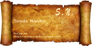 Sveda Nándor névjegykártya
